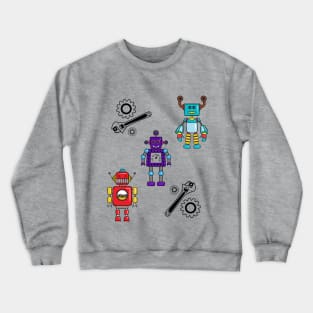 Robots Wrench Cogs Crewneck Sweatshirt